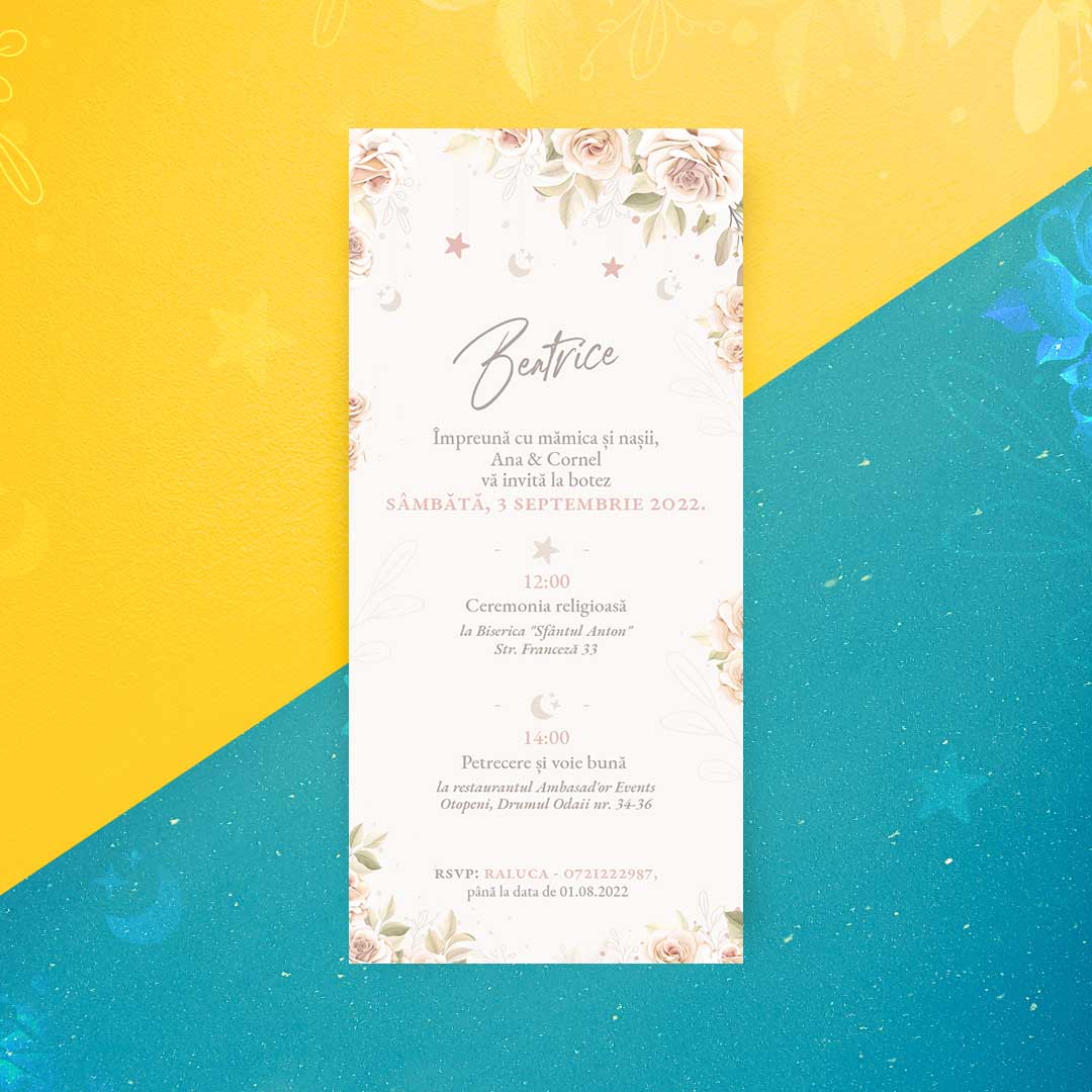 Invitație botez Beatrice